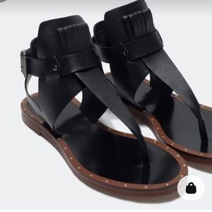 Zara  authentic leather sandals 7 NWT